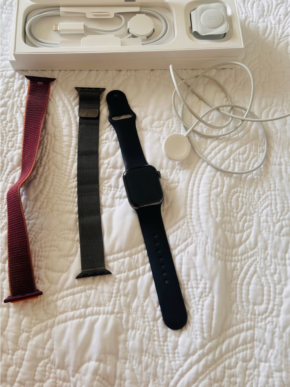 Apple Watch Series 9 41mm with Extra Bands and Charger